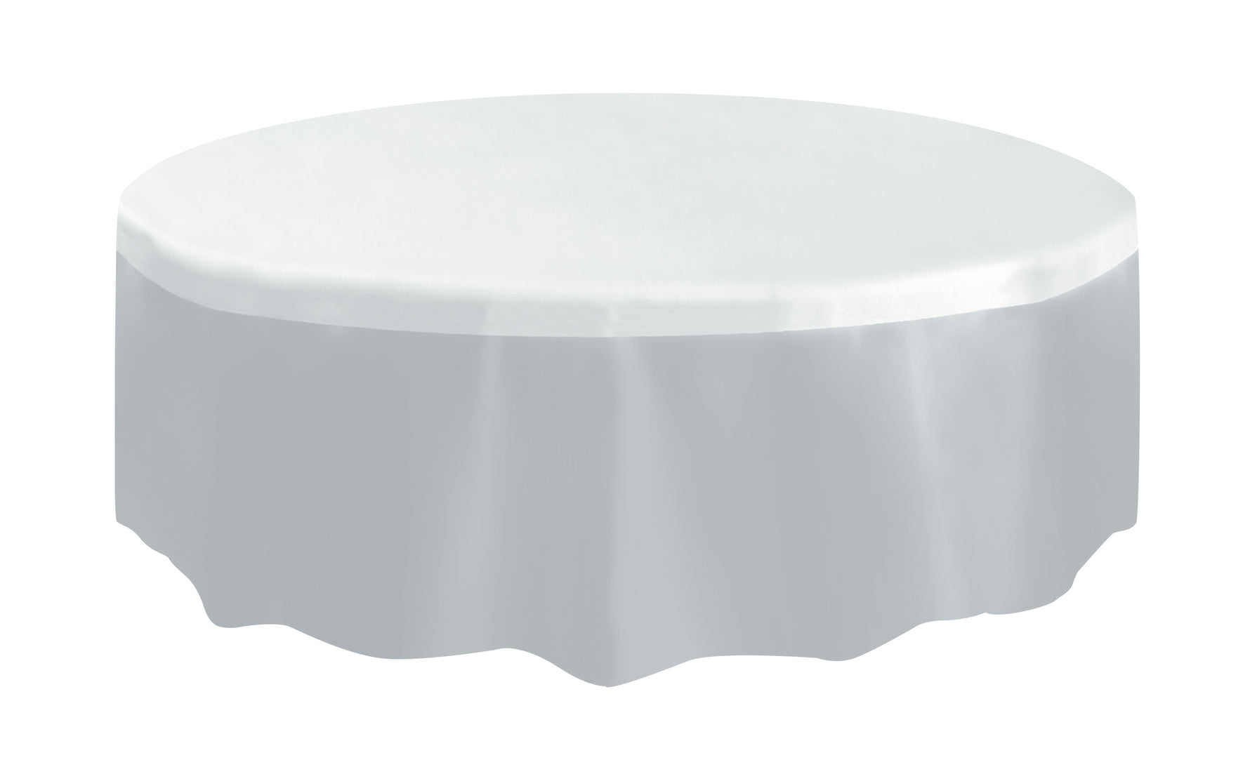 Clear Solid Round Plastic Table Cover, 84" - Image 4