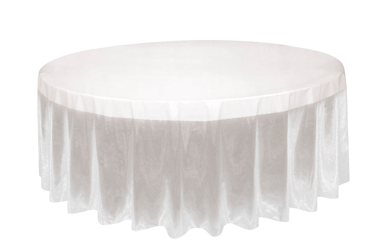 Clear Solid Round Plastic Table Cover, 84"