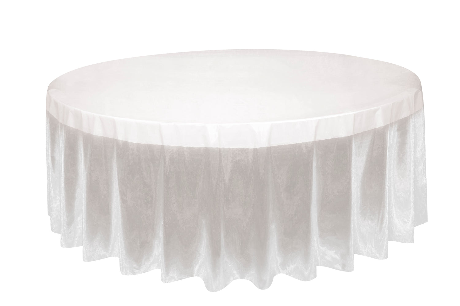 Clear Solid Round Plastic Table Cover, 84"
