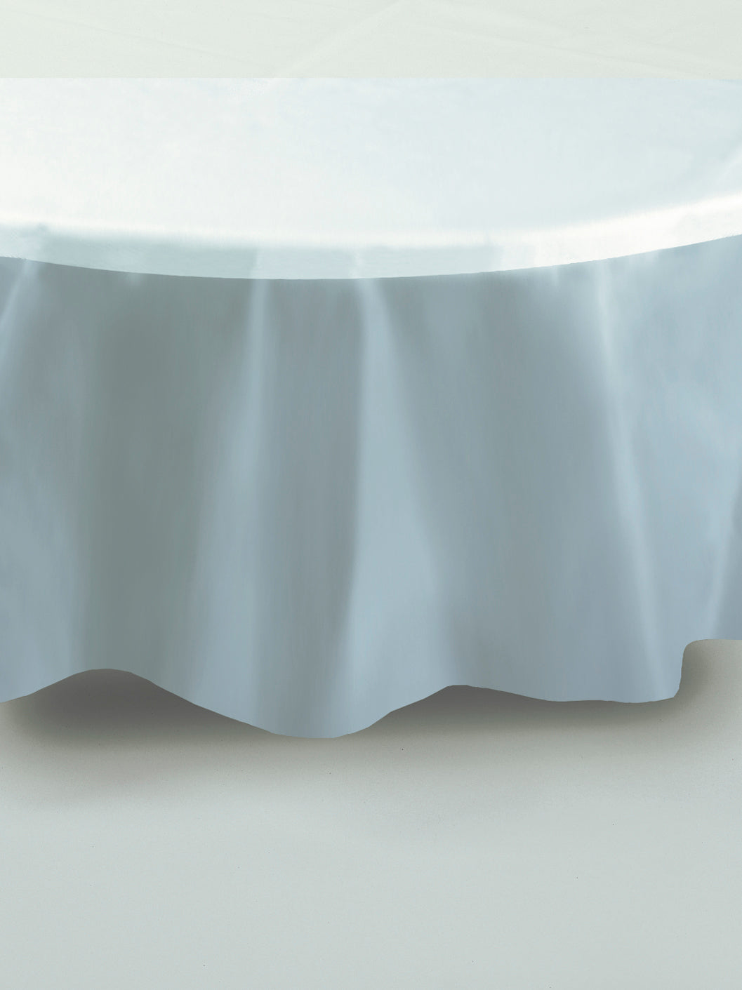 Clear Solid Round Plastic Table Cover, 84" - Image 5