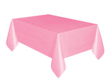 Lovely Pink Solid Rectangular Plastic Table Cover, 54" x 108" - Image 3