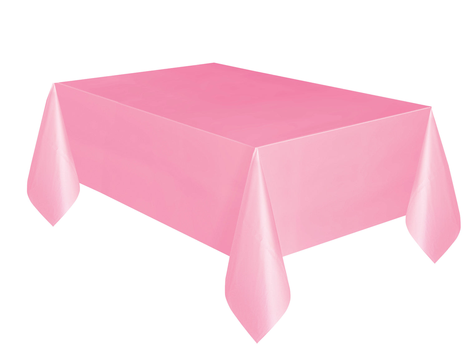 Lovely Pink Solid Rectangular Plastic Table Cover, 54" x 108" - Image 3