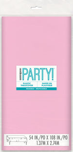Lovely Pink Solid Rectangular Plastic Table Cover, 54" x 108" - Image 2