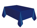 True Navy Blue Solid Rectangular Plastic Table Cover, 54" x 108"