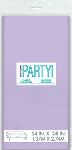 Lavender Solid Rectangular Plastic Table Cover, 54" x 108" - Image 2
