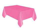 Hot Pink Solid Rectangular Plastic Table Cover, 54" x 108" - Image 4