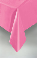 Hot Pink Solid Rectangular Plastic Table Cover, 54" x 108" - Image 5