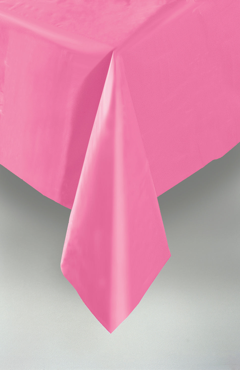 Hot Pink Solid Rectangular Plastic Table Cover, 54" x 108" - Image 5
