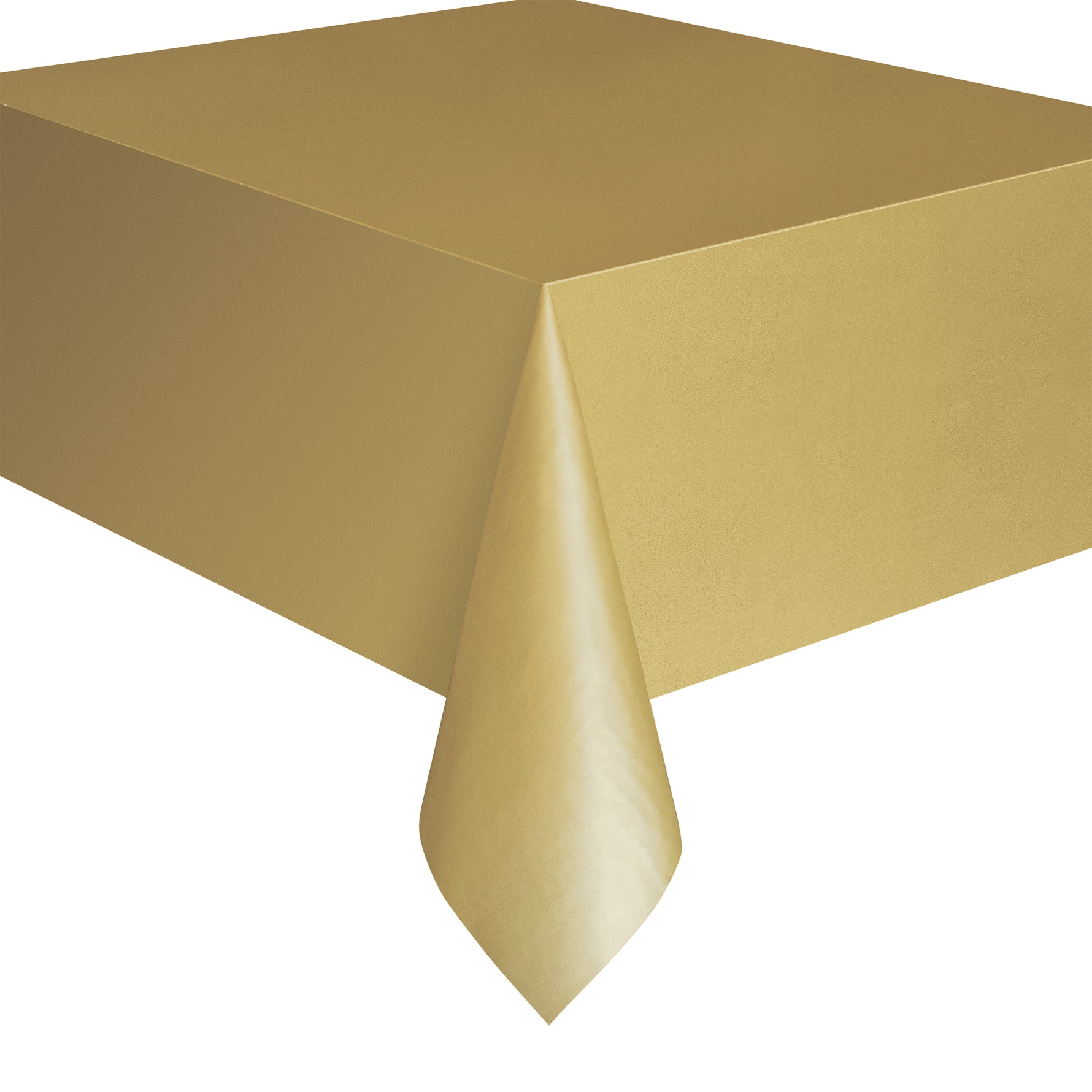 Gold Solid Rectangular Plastic Table Cover, 54" x 108" - Image 4
