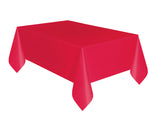 Ruby Red Solid Rectangular Plastic Table Cover, 54" x 108" - Image 5