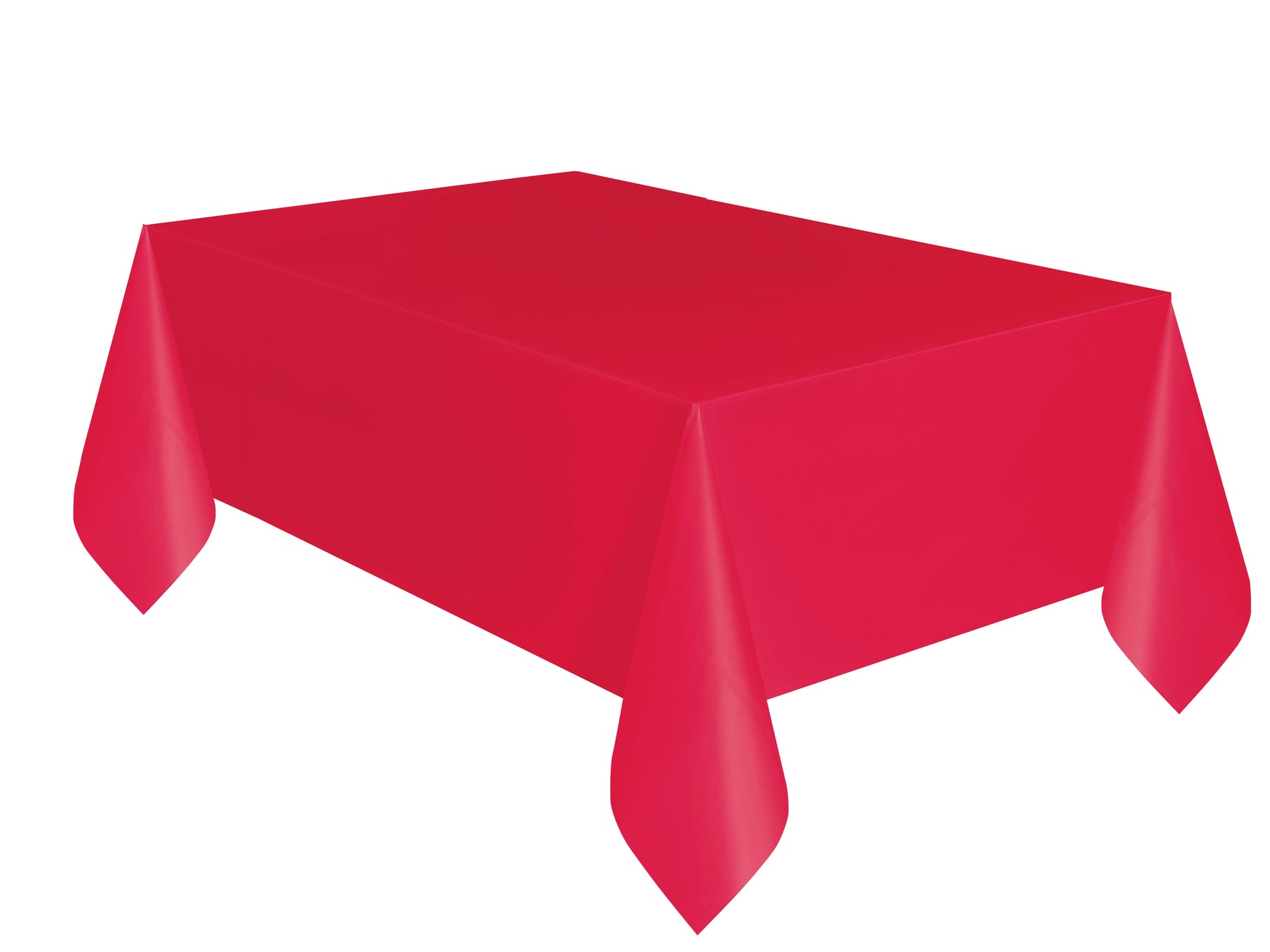 Ruby Red Solid Rectangular Plastic Table Cover, 54" x 108" - Image 5