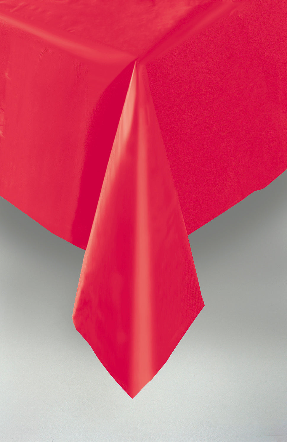 Ruby Red Solid Rectangular Plastic Table Cover, 54" x 108" - Image 4