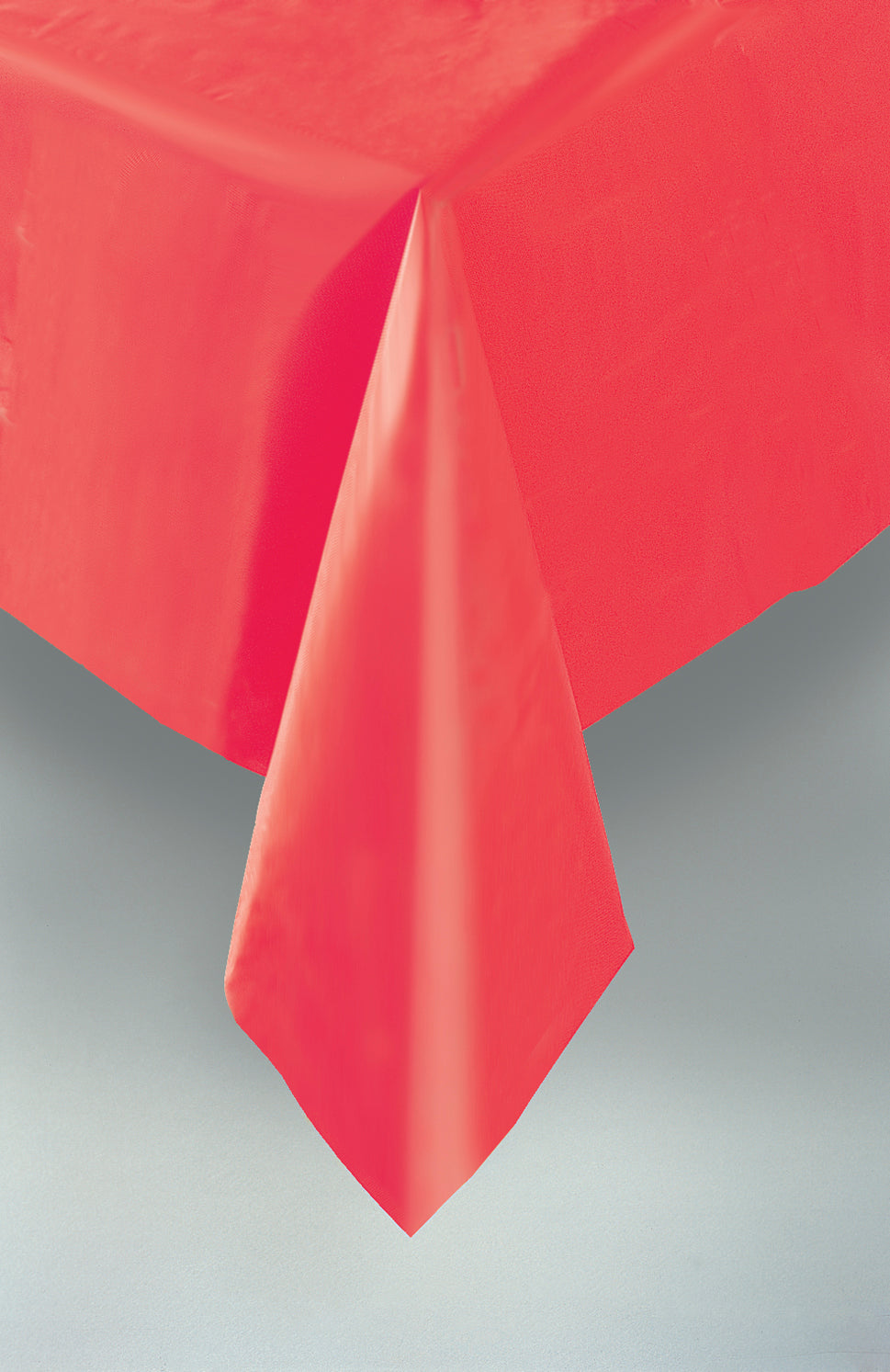 Ruby Red Solid Rectangular Plastic Table Cover, 54" x 108" - Image 7