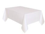 Bright White Solid Rectangular Plastic Table Cover, 54" x 108" - Image 5