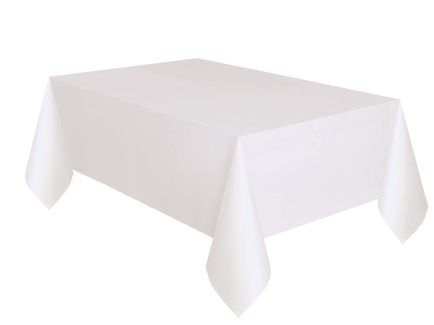 Bright White Solid Rectangular Plastic Table Cover, 54" x 108" - Image 5