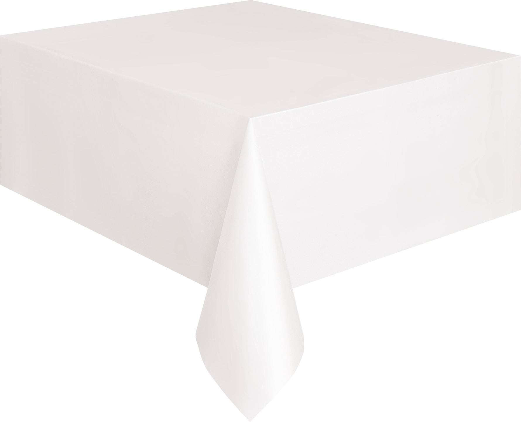 Bright White Solid Rectangular Plastic Table Cover, 54" x 108"