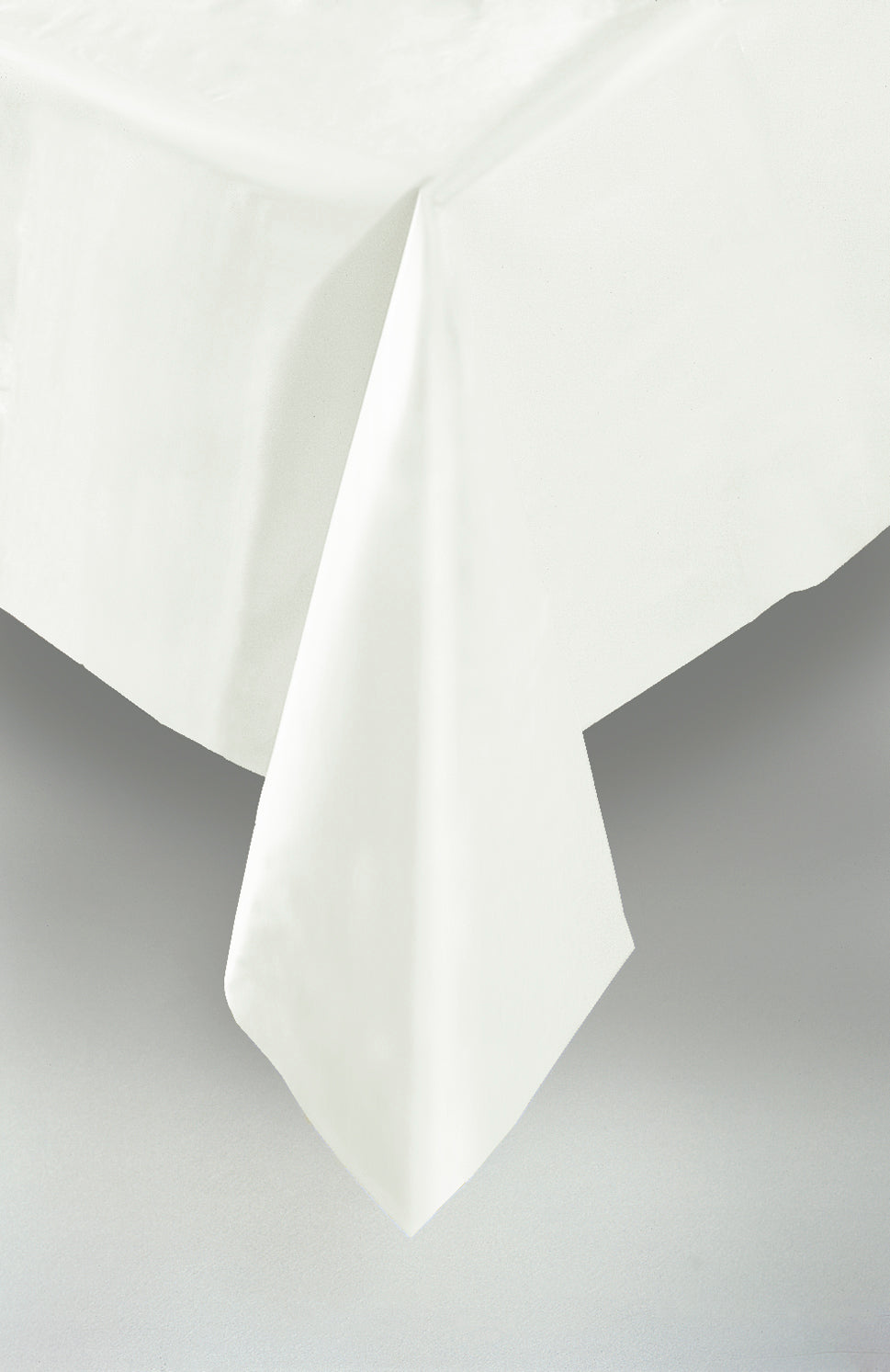 Bright White Solid Rectangular Plastic Table Cover, 54" x 108" - Image 11