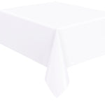 Bright White Solid Rectangular Plastic Table Cover, 54" x 108" - Image 10