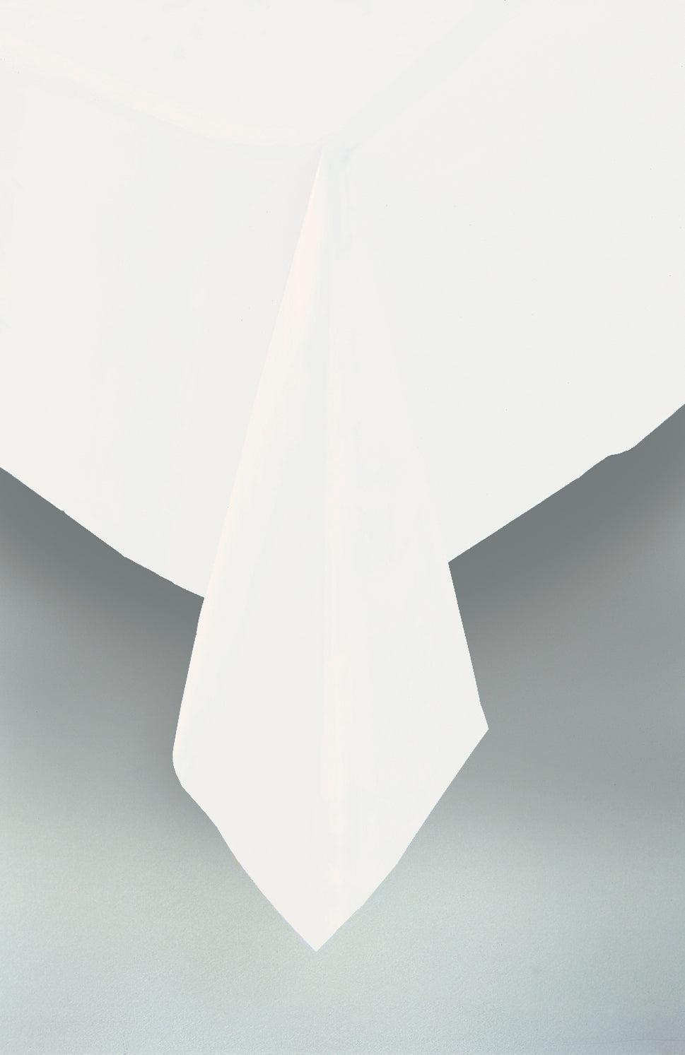 Bright White Solid Rectangular Plastic Table Cover, 54" x 108" - Image 6