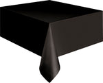 Midnight Black Solid Rectangular Plastic Table Cover, 54" x 108"