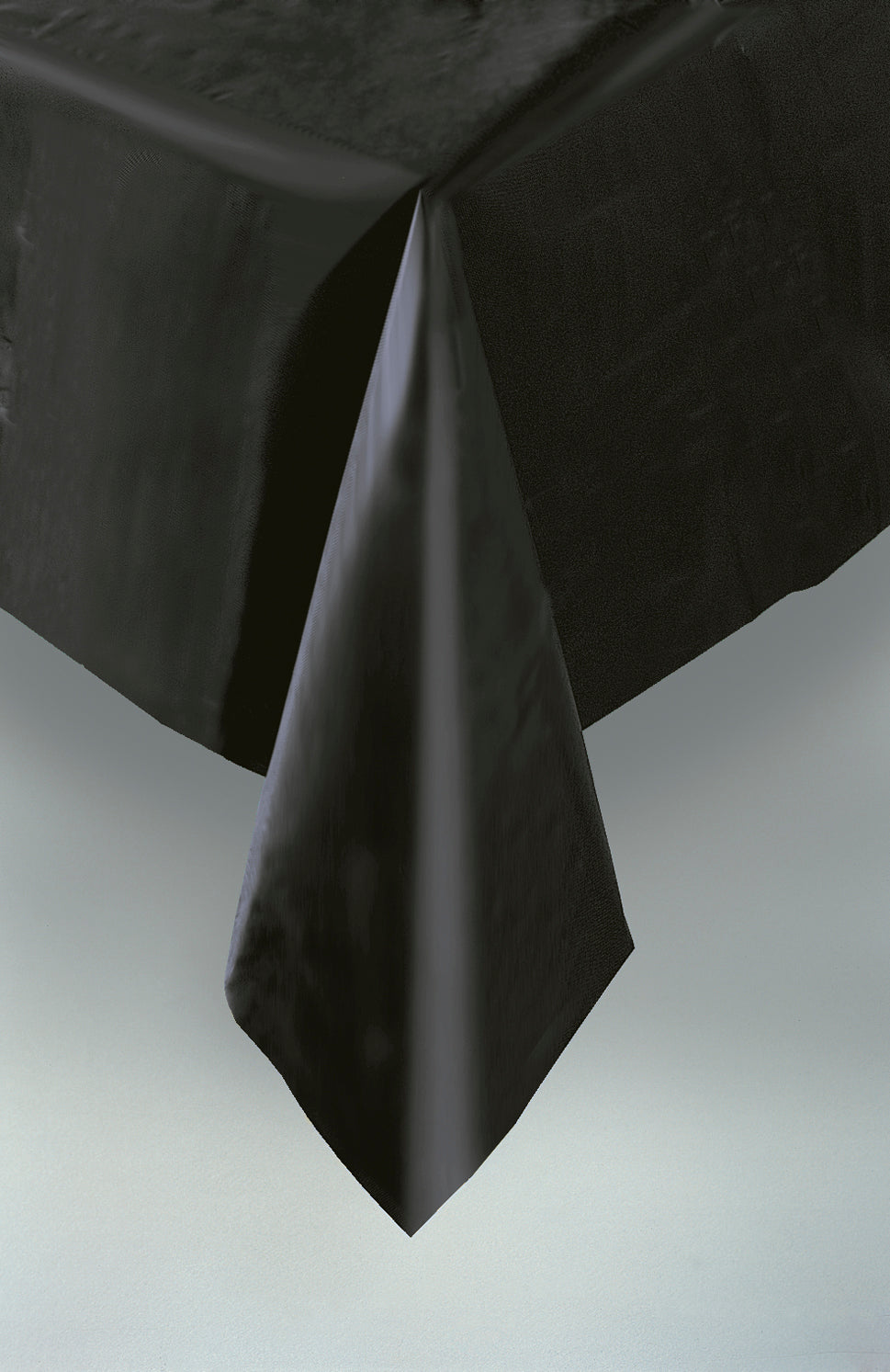 Midnight Black Solid Rectangular Plastic Table Cover, 54" x 108" - Image 4