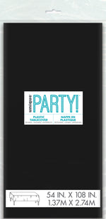 Midnight Black Solid Rectangular Plastic Table Cover, 54" x 108" - Image 3