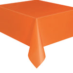 Pumpkin Orange Solid Rectangular Plastic Table Cover, 54" x 108" - Image 3