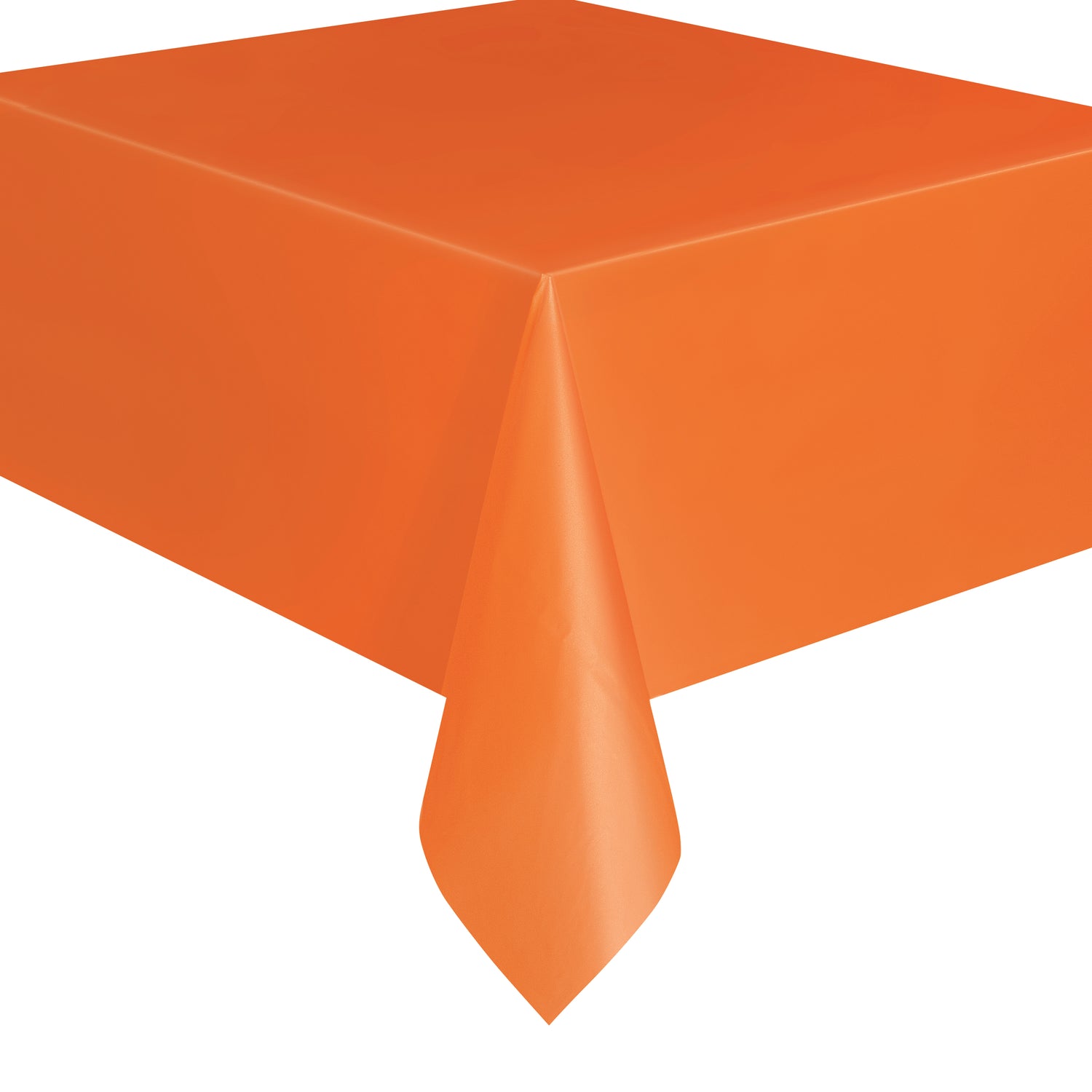 Pumpkin Orange Solid Rectangular Plastic Table Cover, 54" x 108" - Image 3