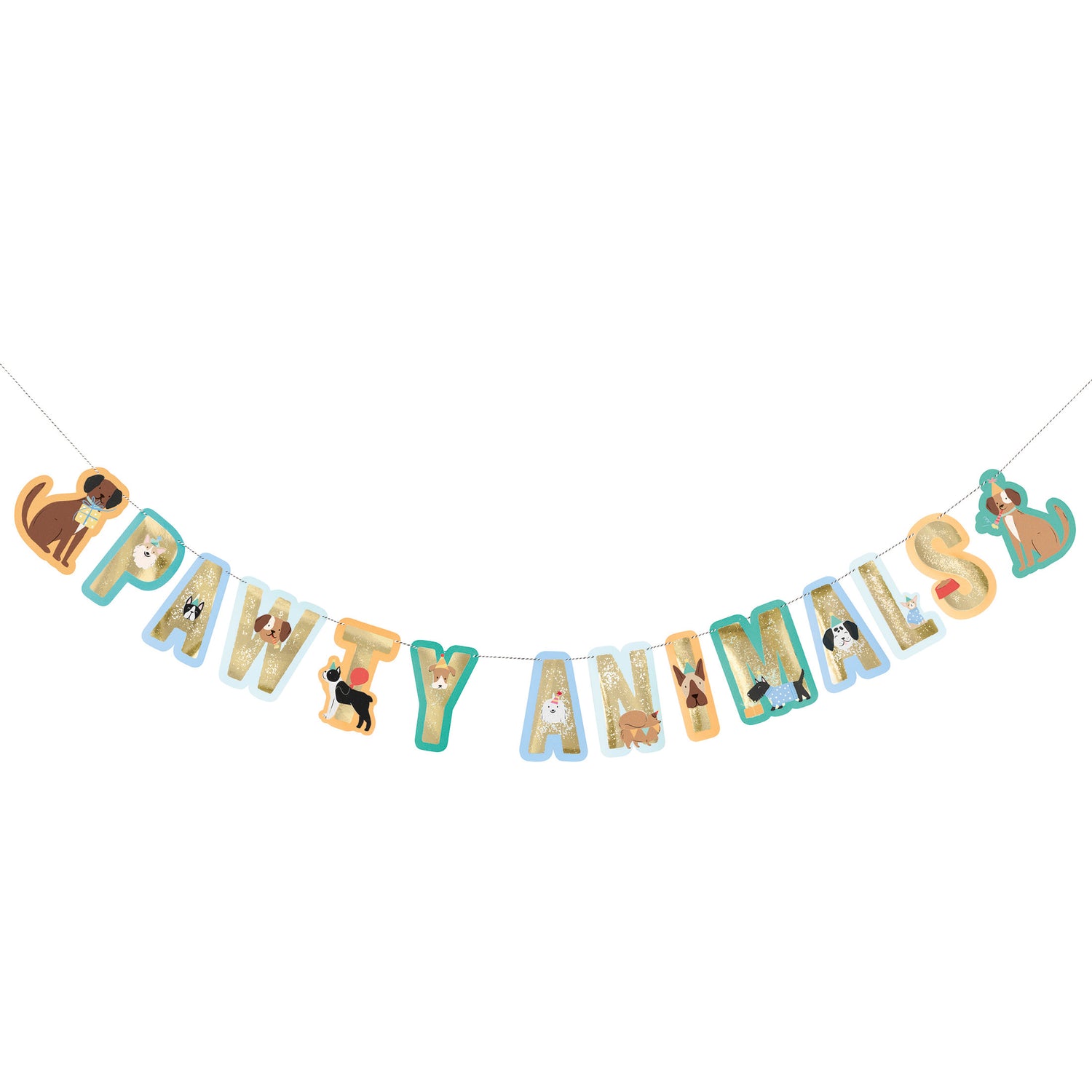 Pawty Animals Letter Banner, 9 ft - Foil Stamping