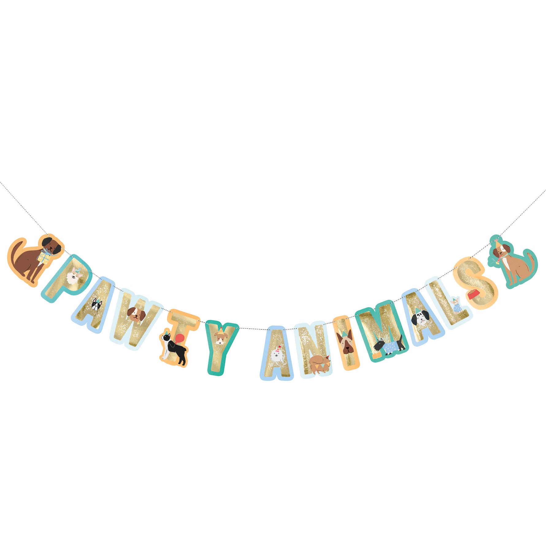 Pawty Animals Letter Banner, 9 ft - Foil Stamping