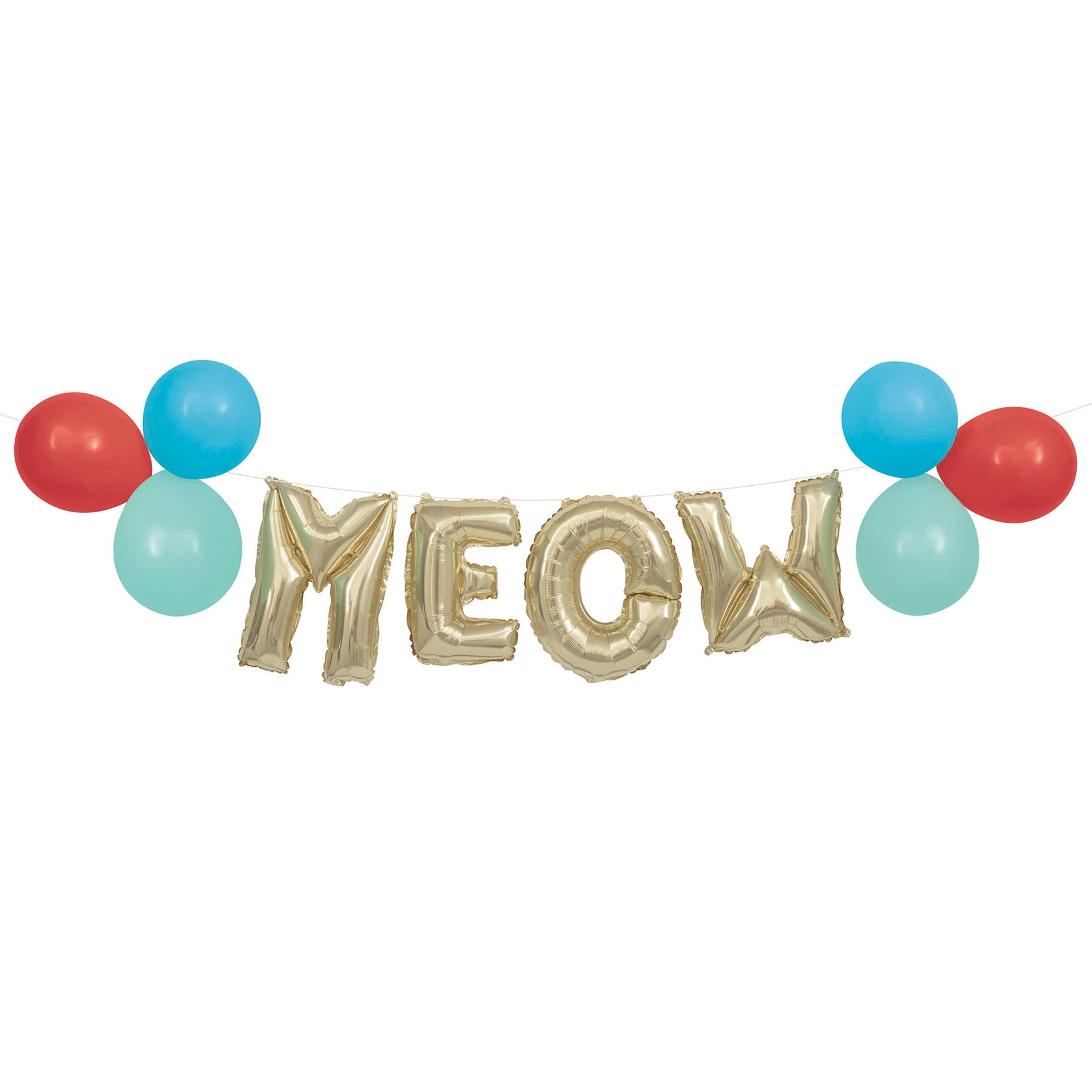 Pawty Animals "Meow" Latex & Foil Letter Balloon Banner Kit