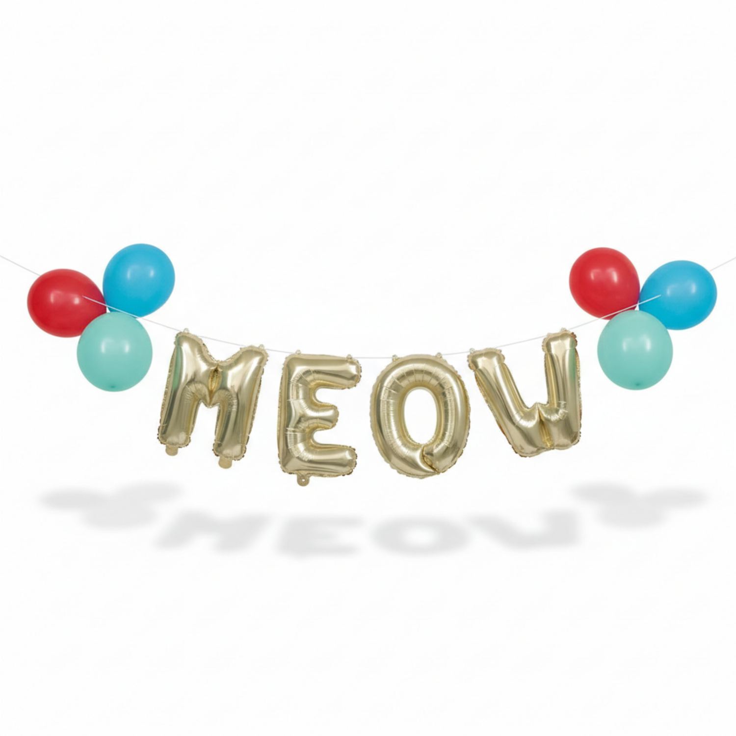 Pawty Animals "Meow" Latex & Foil Letter Balloon Banner Kit