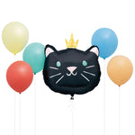 Pawty Animals Cat-Shaped Giant Foil & Latex Balloon Bouquet Kit, 6pc