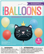 Pawty Animals Cat-Shaped Giant Foil & Latex Balloon Bouquet Kit, 6pc - Image 2