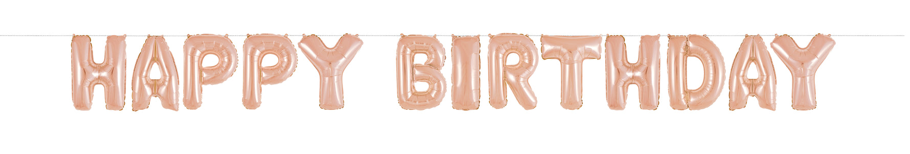 Rose Gold Happy Birthday Foil Letter Balloon Banner Kit, 14" - Image 2