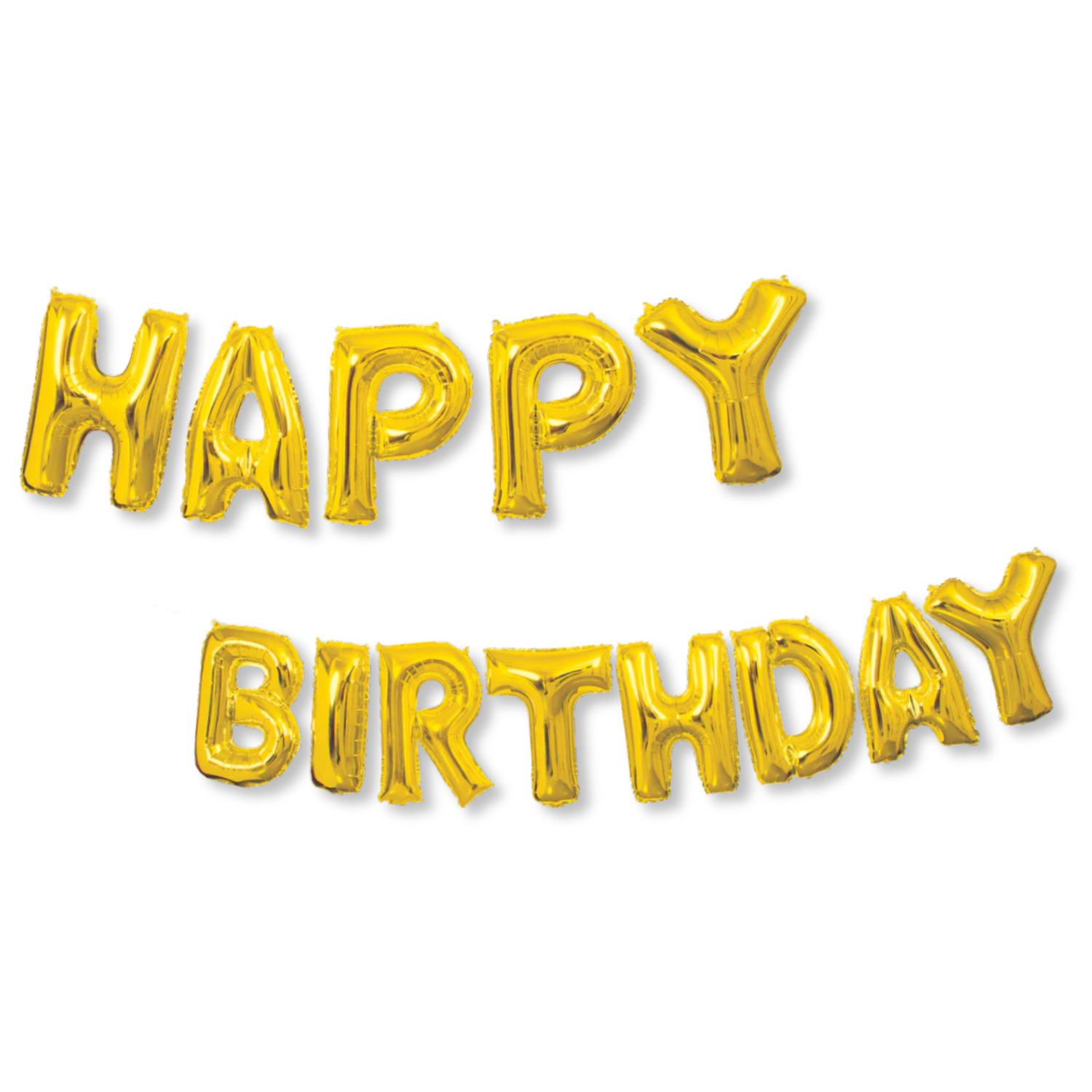 Gold Happy Birthday Foil Letter Balloon Banner Kit, 14"