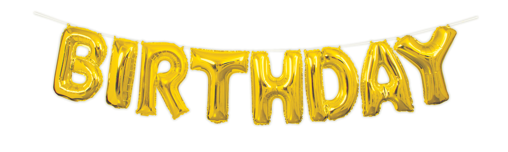 Gold Happy Birthday Foil Letter Balloon Banner Kit, 14" - Image 4
