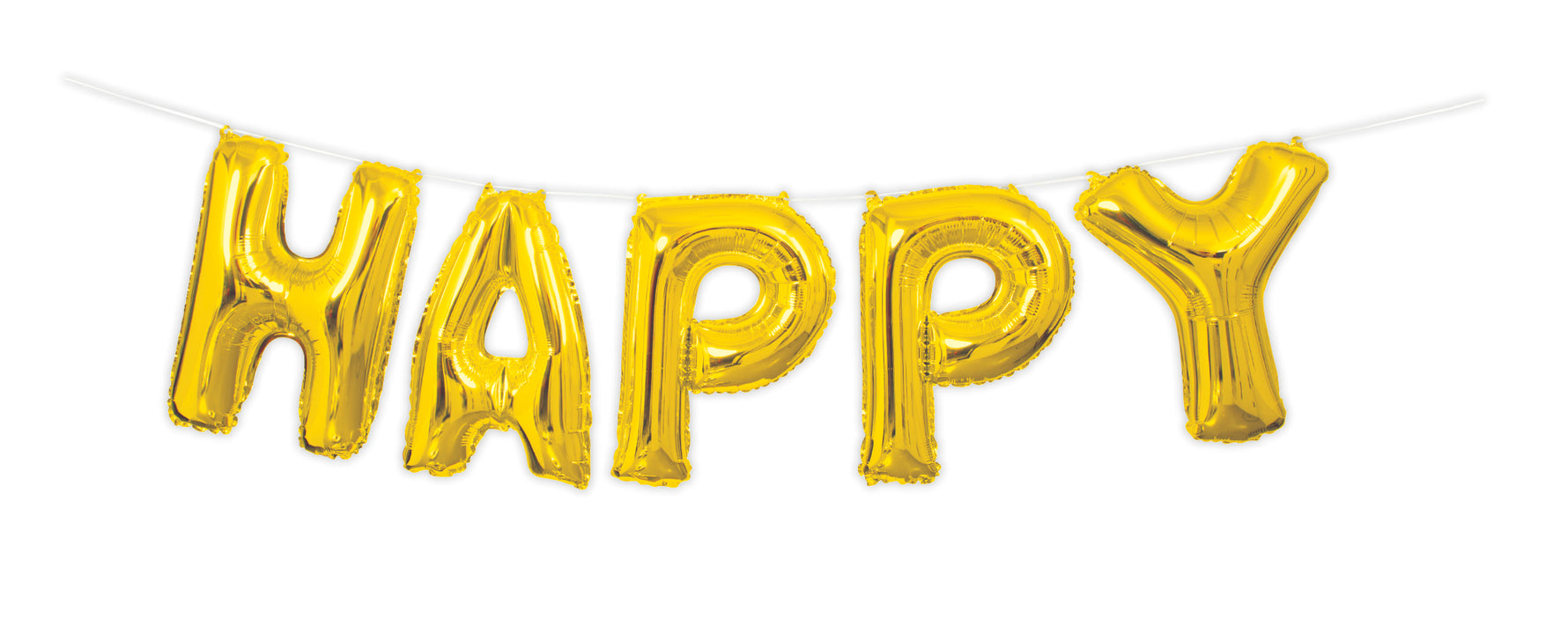 Gold Happy Birthday Foil Letter Balloon Banner Kit, 14" - Image 3