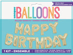 Gold Happy Birthday Foil Letter Balloon Banner Kit, 14" - Image 2