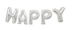 Silver Happy Birthday Foil Letter Balloon Banner Kit, 14" - Image 3