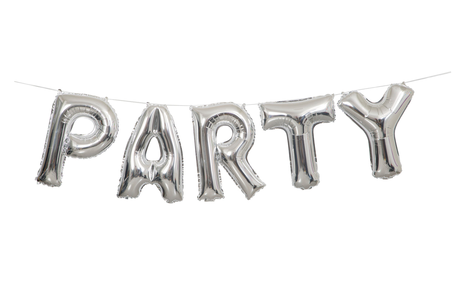 Silver Party Foil Letter Balloon Banner Kit, 14"