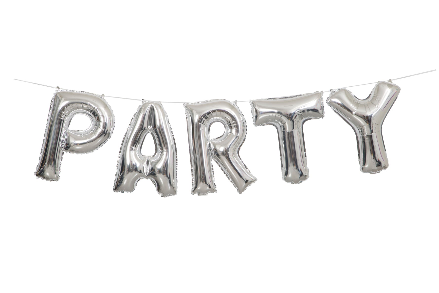 Silver Party Foil Letter Balloon Banner Kit, 14"