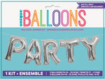 Silver Party Foil Letter Balloon Banner Kit, 14" - Image 2