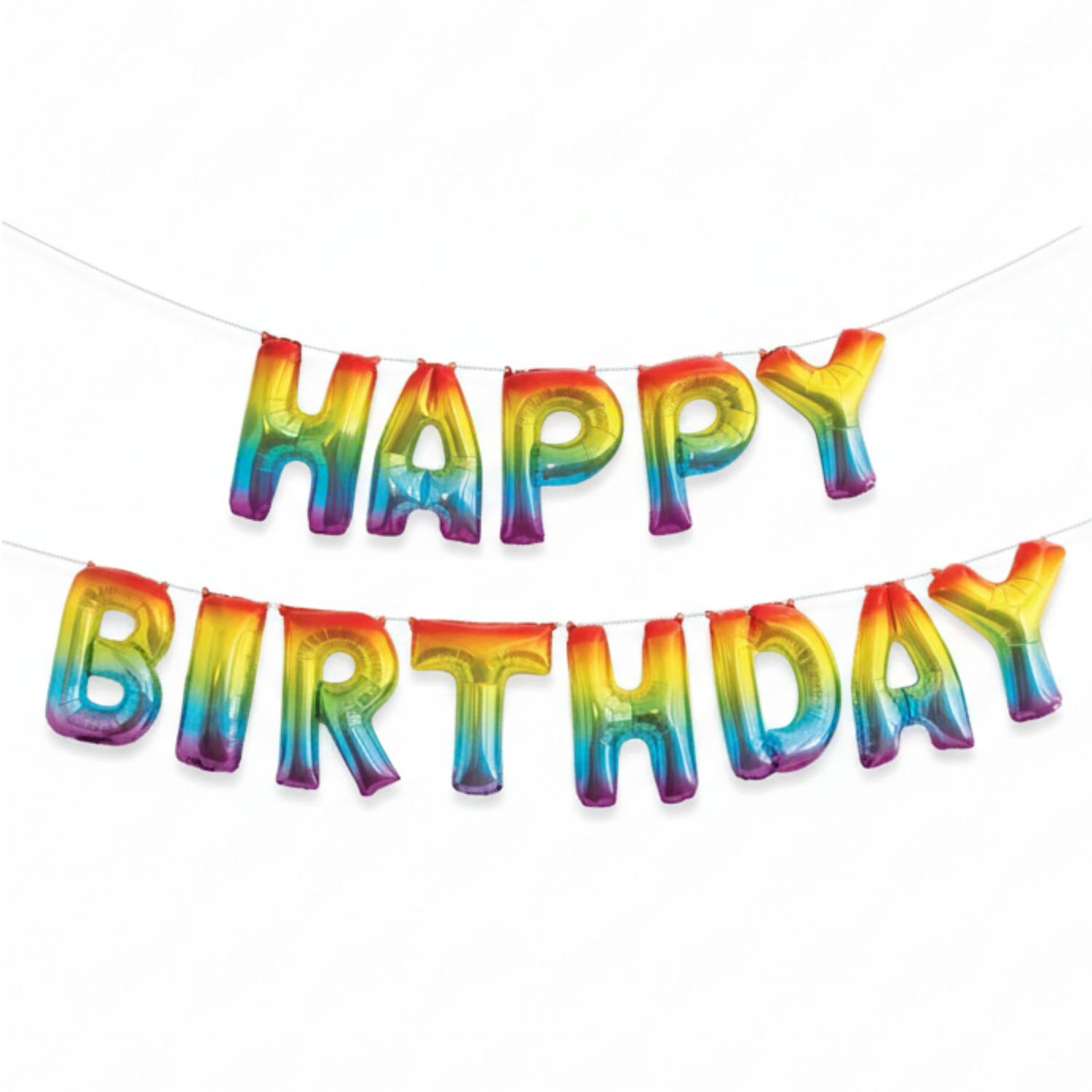 Rainbow "Happy Birthday" Foil 14" Letter Balloon Banner Kit