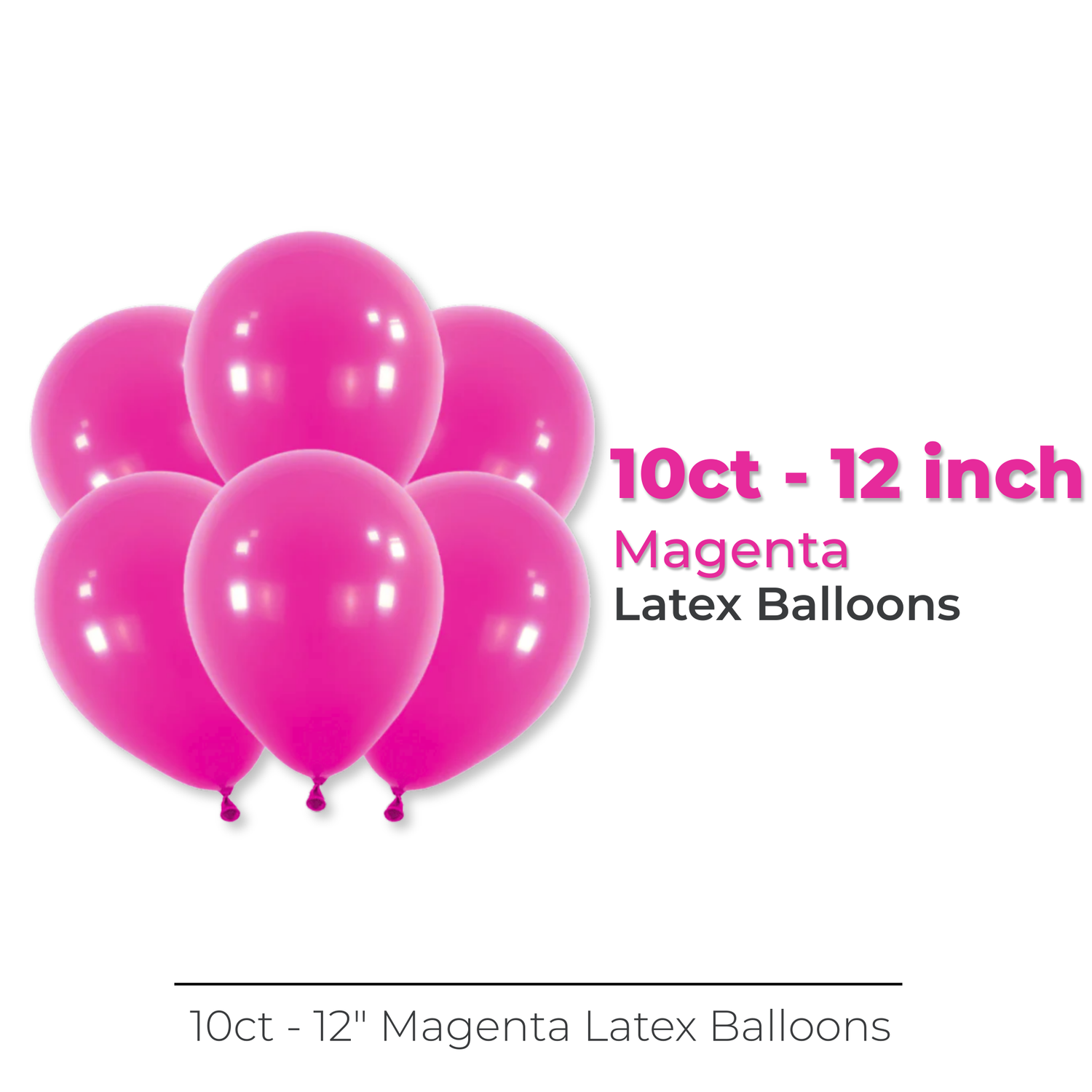 12" Latex Balloons, 10ct - Magenta