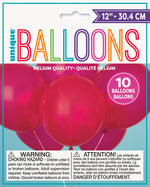 12" Latex Balloons, 10ct - Magenta - Image 2