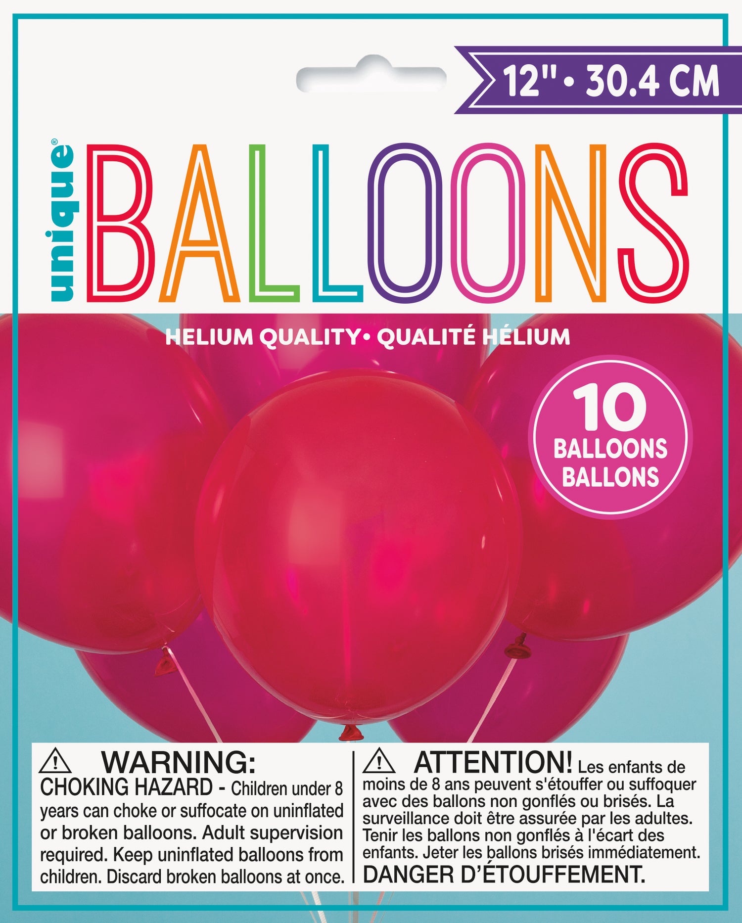12" Latex Balloons, 10ct - Magenta - Image 2