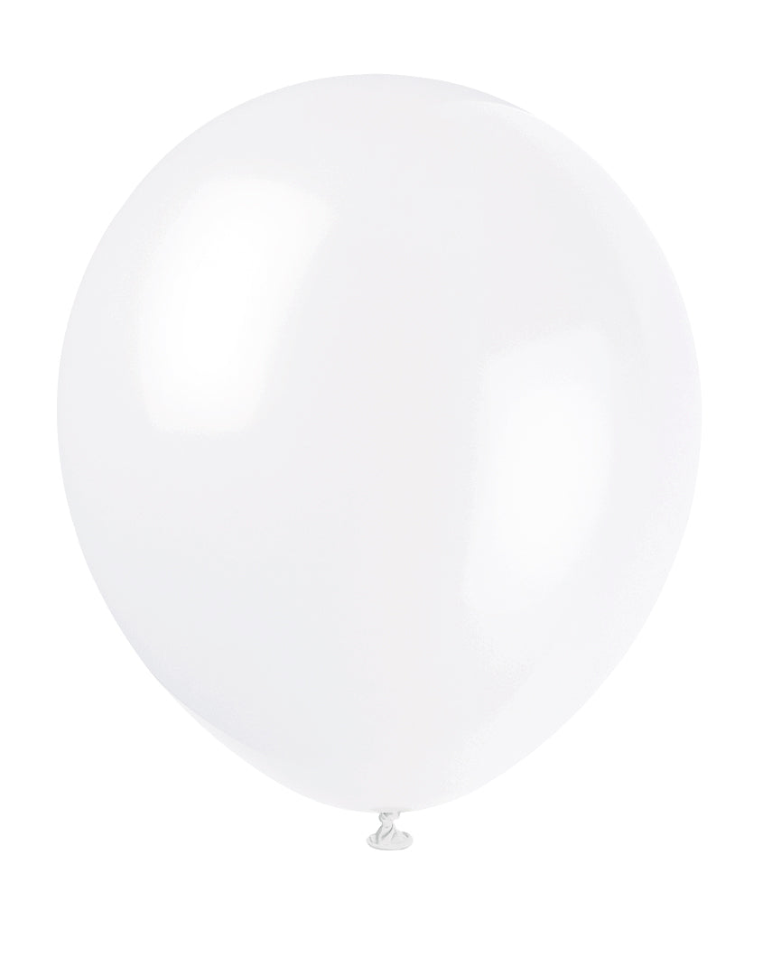 12" Latex Balloons, 10ct - White