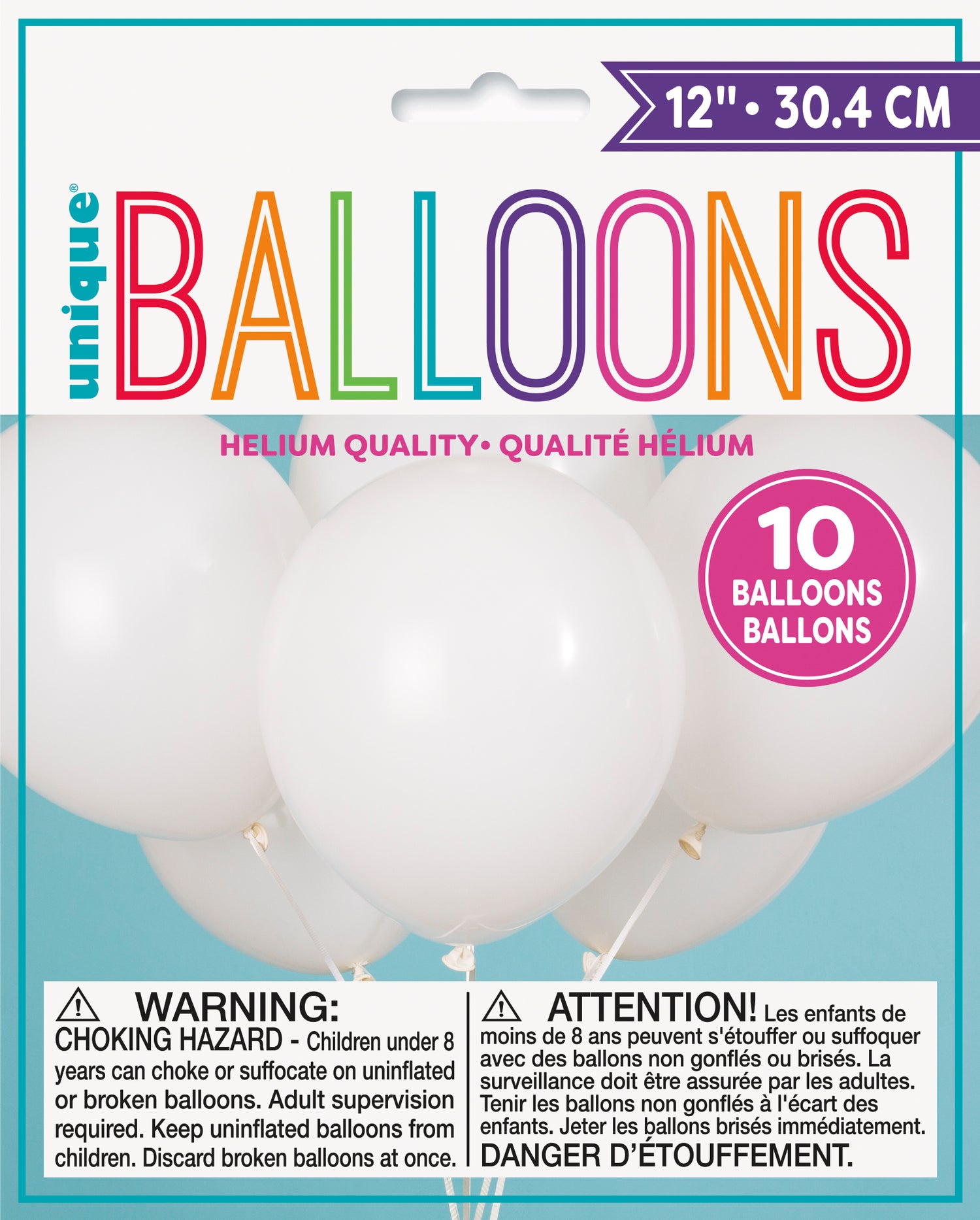 12" Latex Balloons, 10ct - White - Image 2