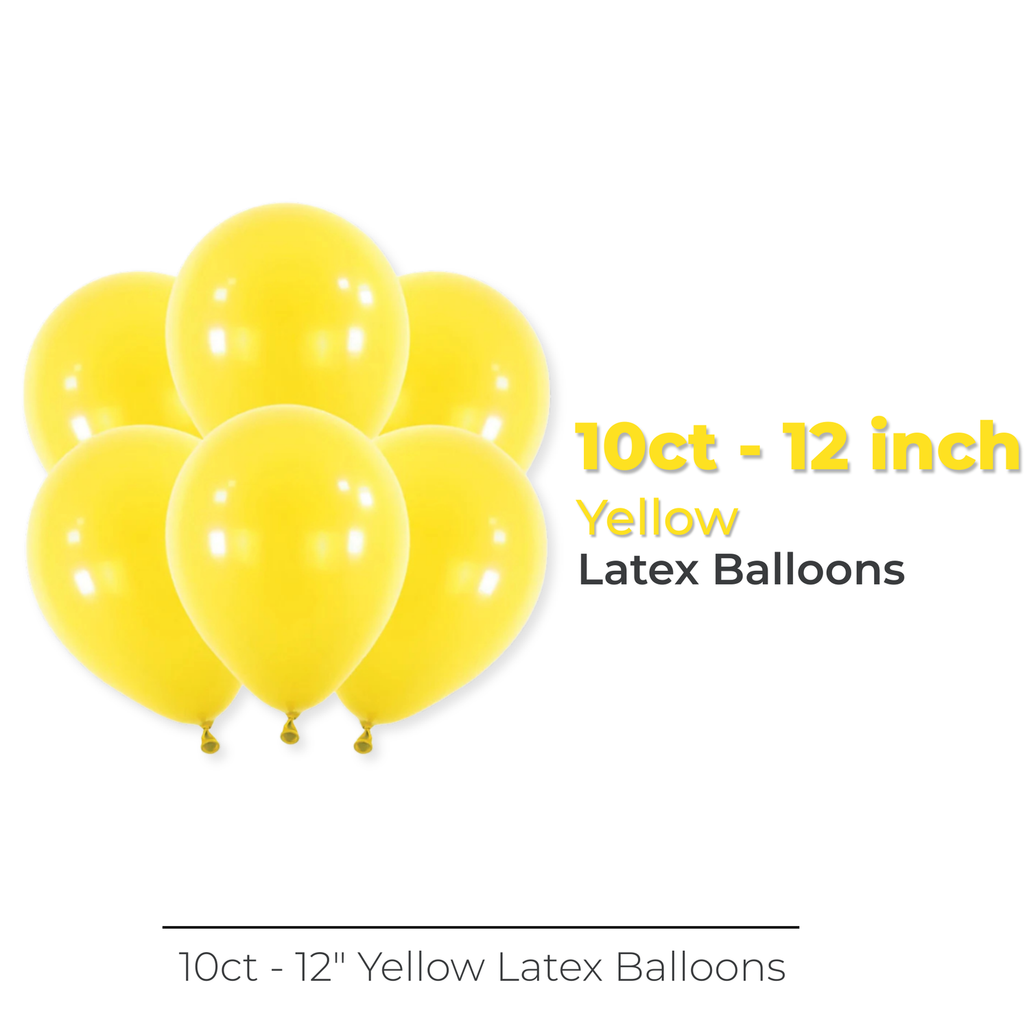 12" Latex Balloons, 10ct - Yellow